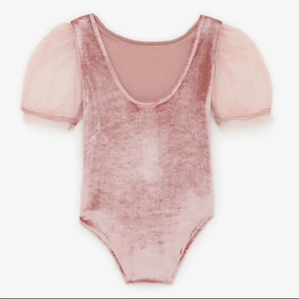 Velvet and tulle bodysuit
